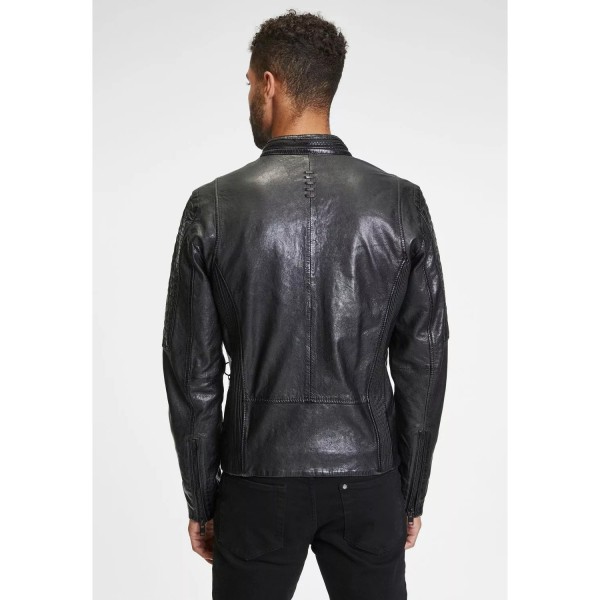 Męska skórzana kurtka Gipsy Czarna G2MEmrys – BLACK FRIDAY — fotografia 5