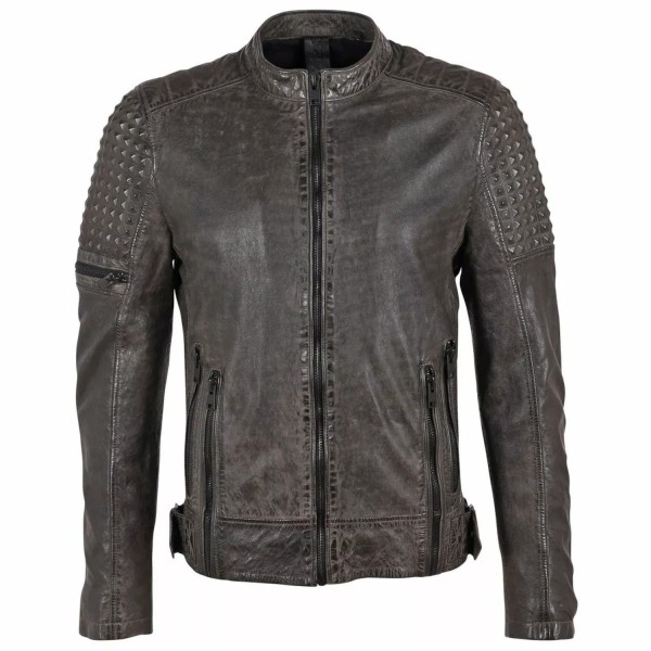 Męska skórzana kurtka Gipsy antracytowa G2MMahon – BLACK FRIDAY — fotografia 1