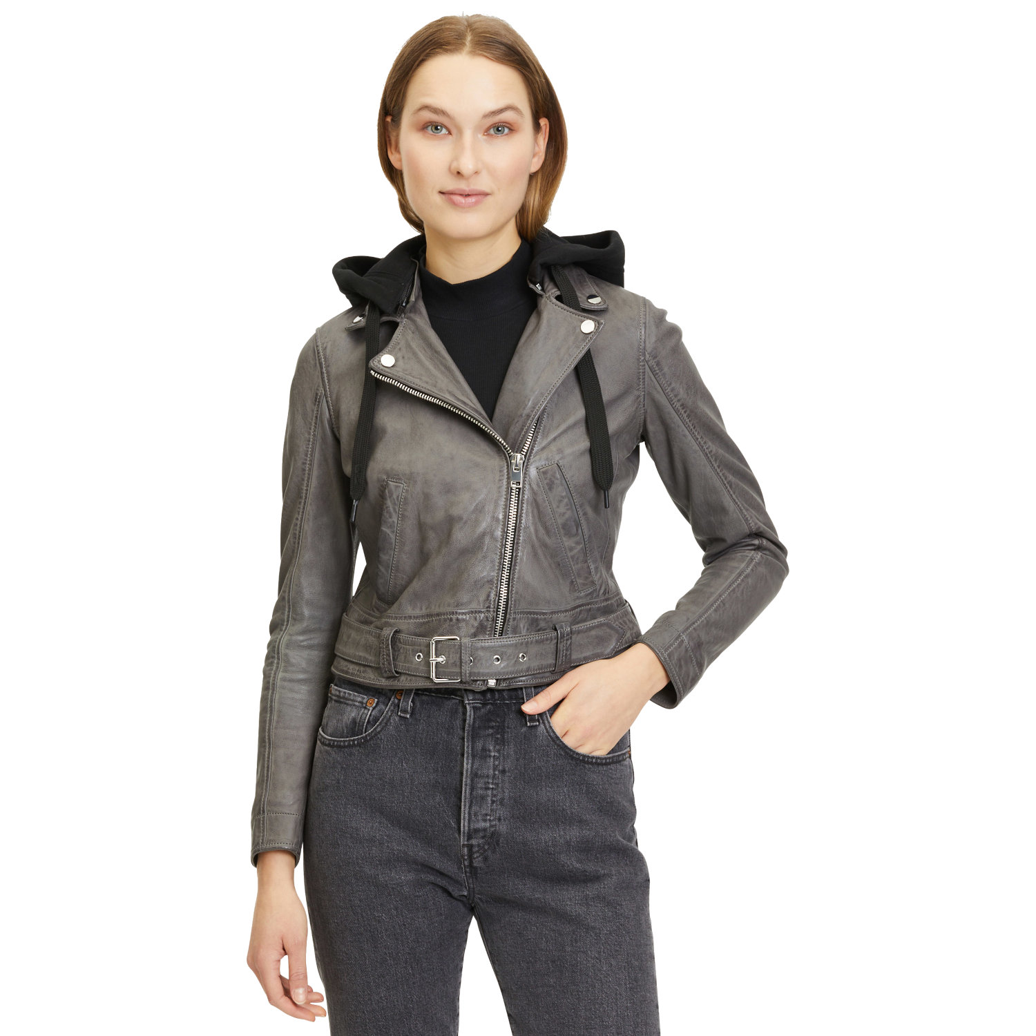 Kurtka skórzana damska Gipsy Szara G2WBelfa – BLACK FRIDAY