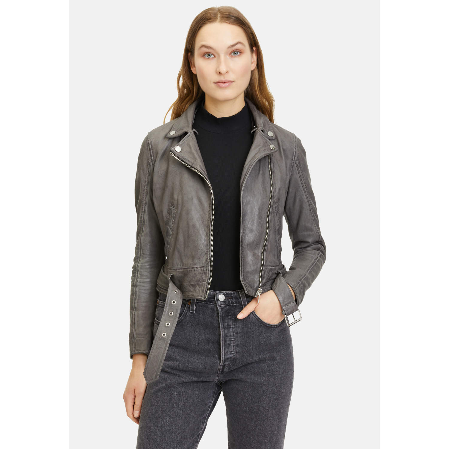 Kurtka skórzana damska Gipsy Szara G2WBelfa – BLACK FRIDAY