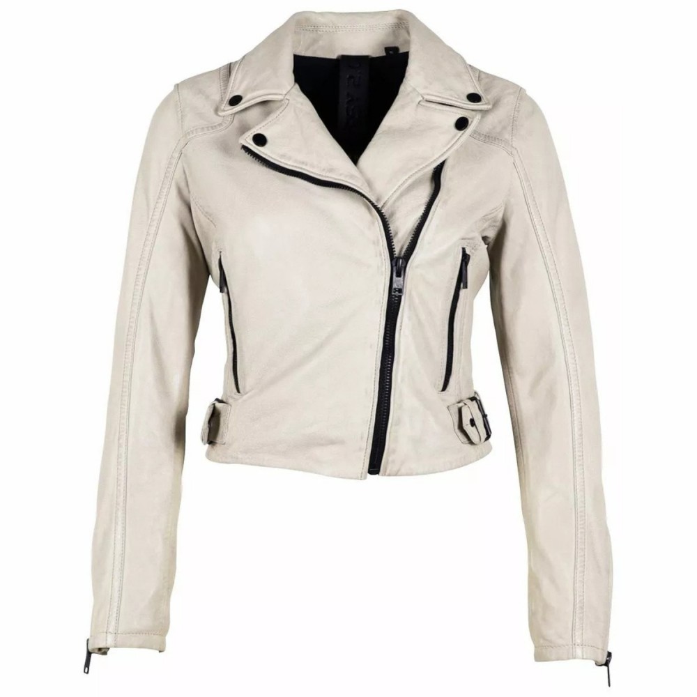 Kurtka skórzana damska Gipsy Off White G2WBita