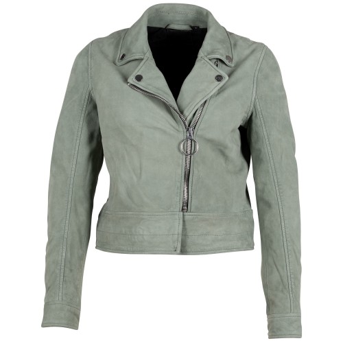 Damska krótka skórzana kurtka Gipsy Jasnozielona G2WElina
