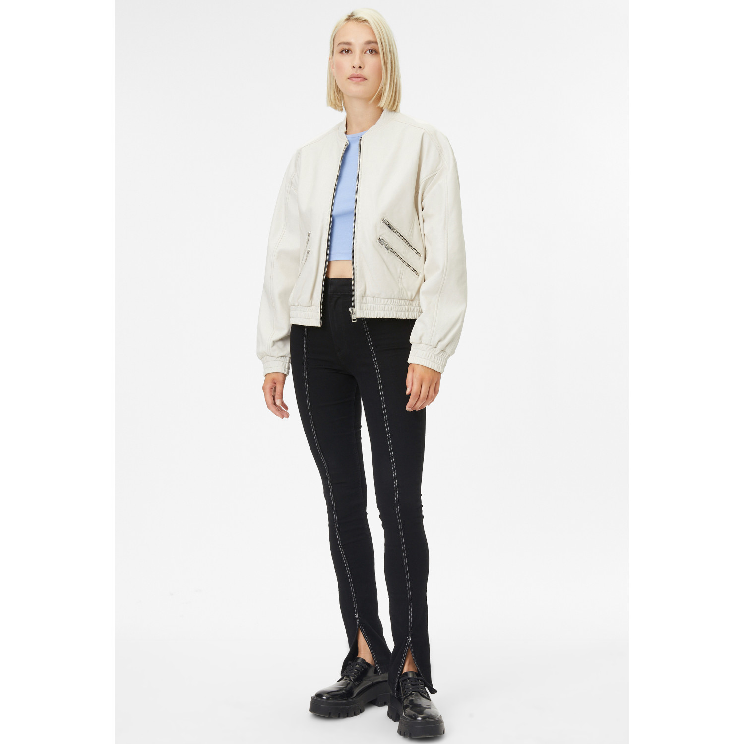 Kurtka skórzana damska Gipsy Off White G2WHariet – Kurtki skórzane