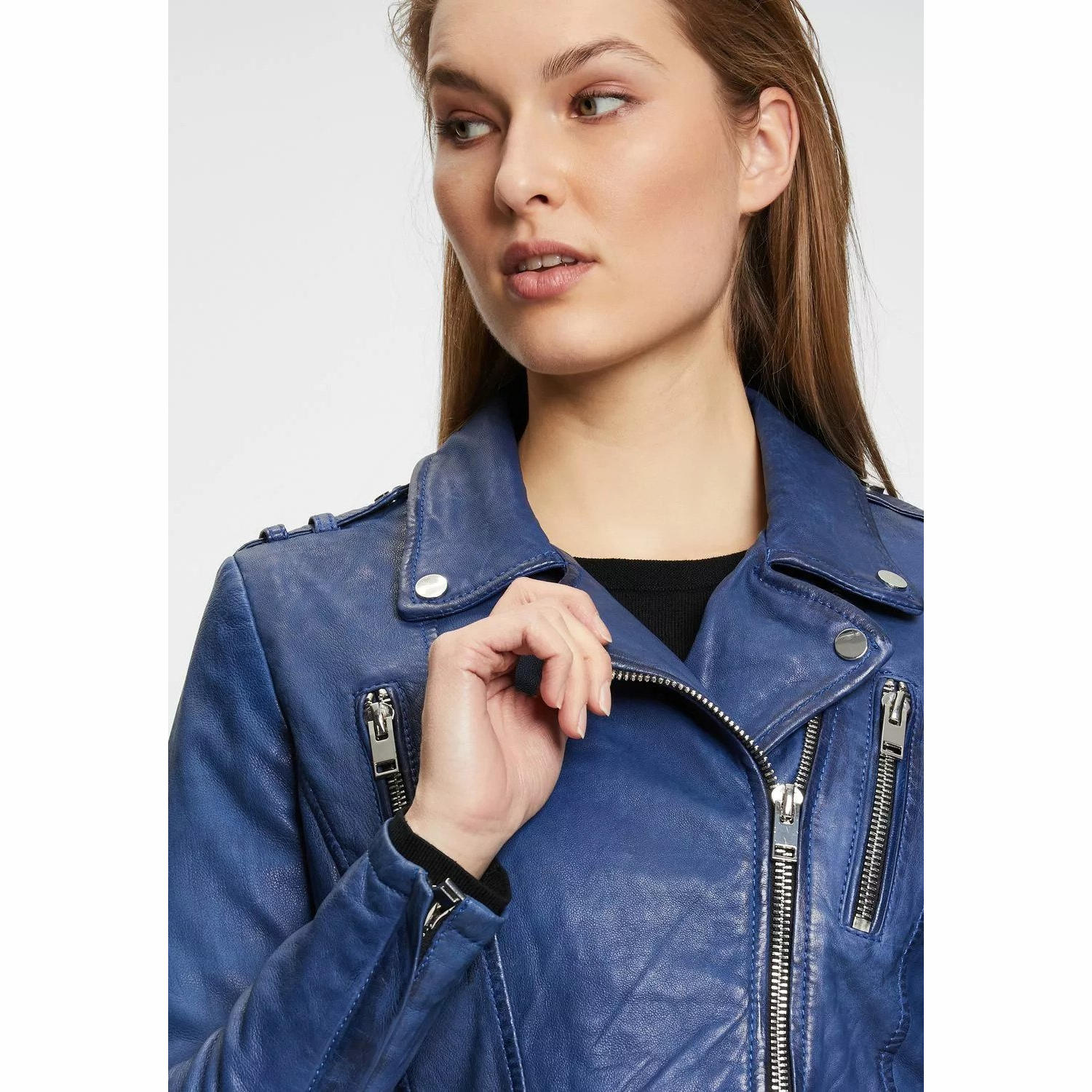 Kurtka skórzana damska Gipsy Niebieska G2WKora – BLACK FRIDAY