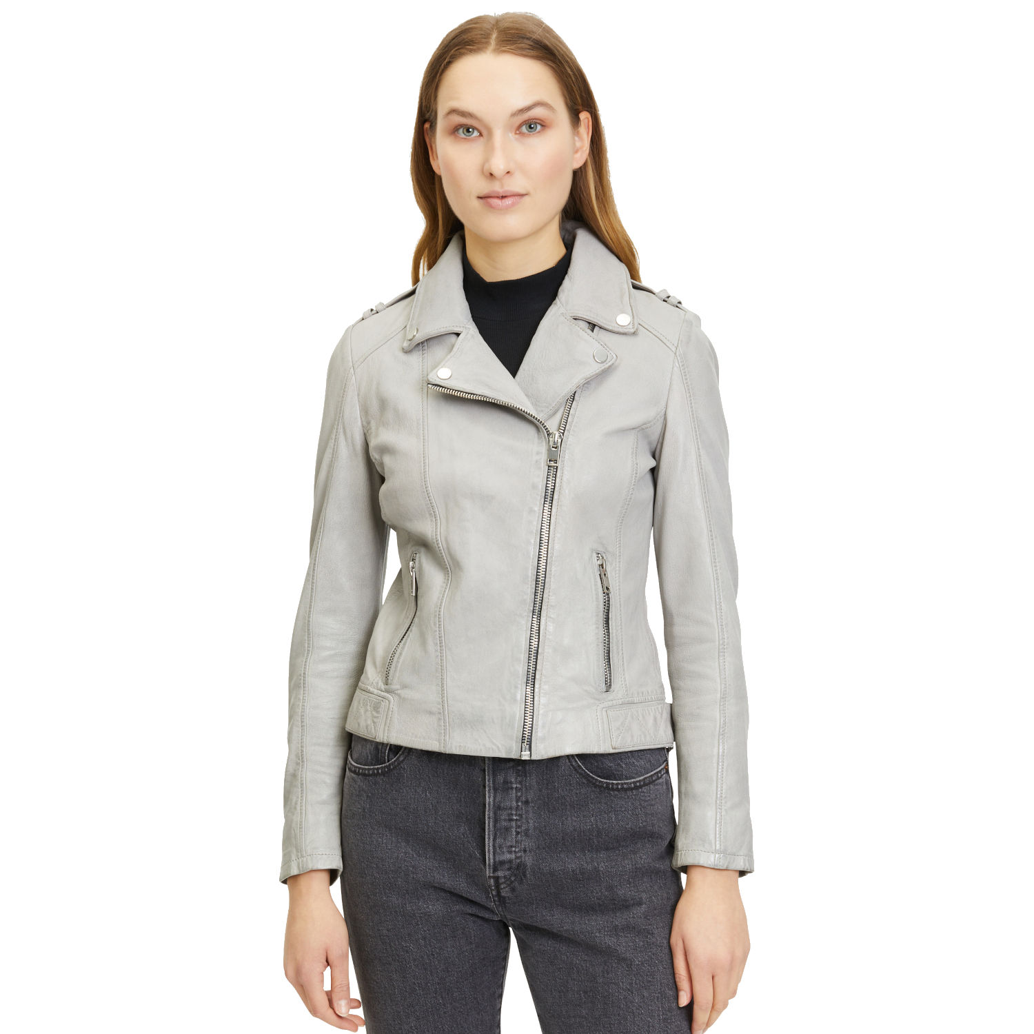 Kurtka skórzana damska Gipsy jasnoszara G2WNarin – BLACK FRIDAY