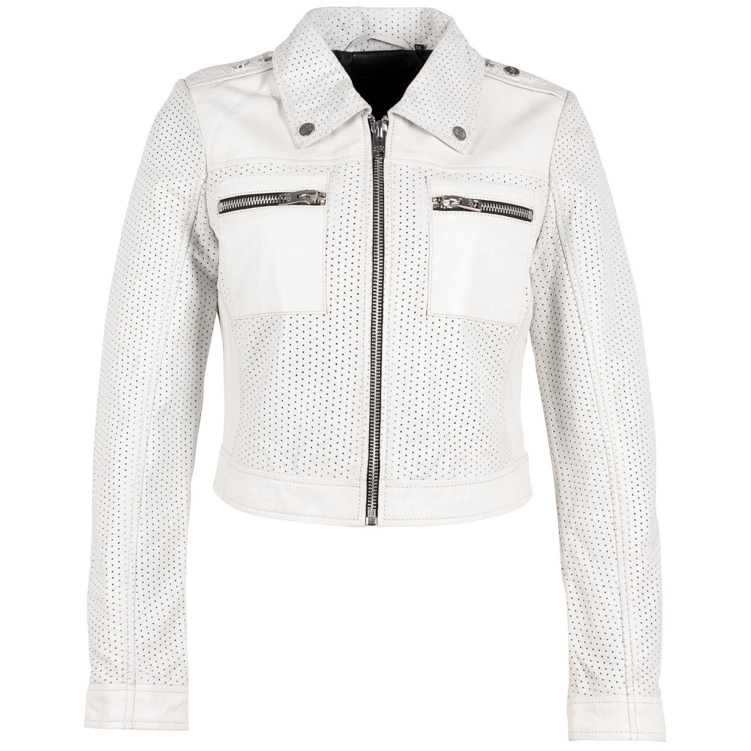 Damska krótka skórzana kurtka Gipsy Off White G2WShala – ODZIEŻ