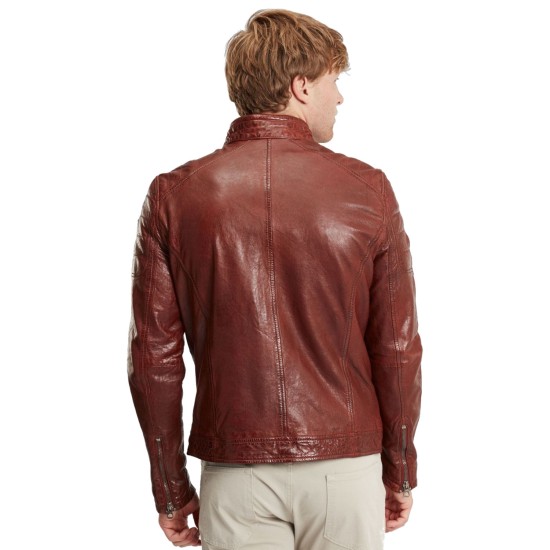 Męska skórzana kurtka Gipsy Ciemny koniak GBDerry