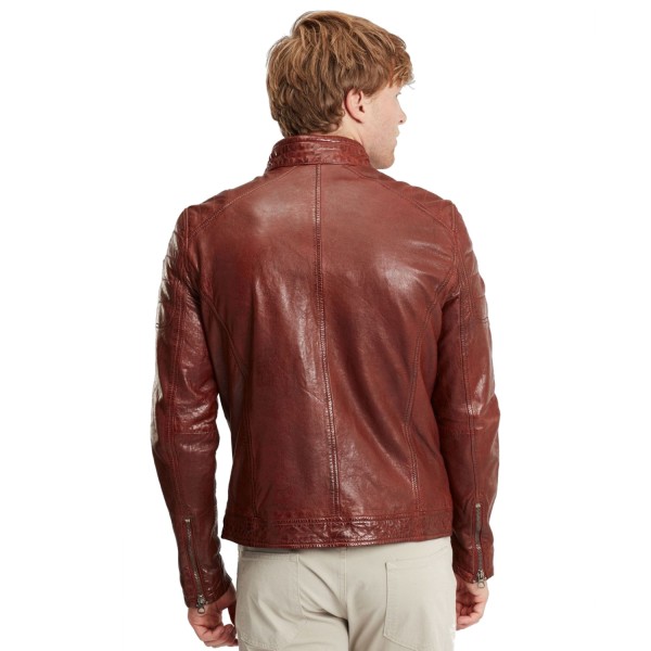Męska skórzana kurtka Gipsy Ciemny koniak GBDerry