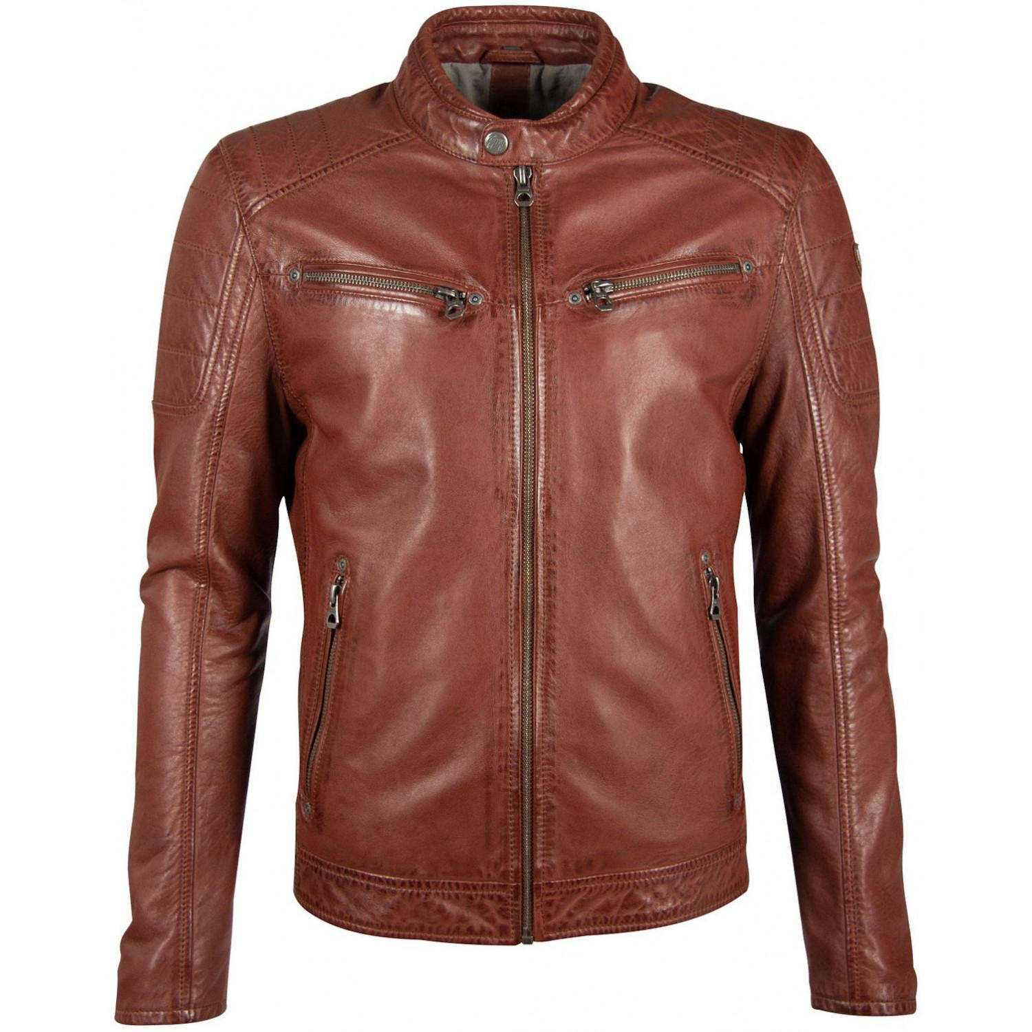 Męska skórzana kurtka Gipsy Ciemny koniak GBDerry – BLACK FRIDAY