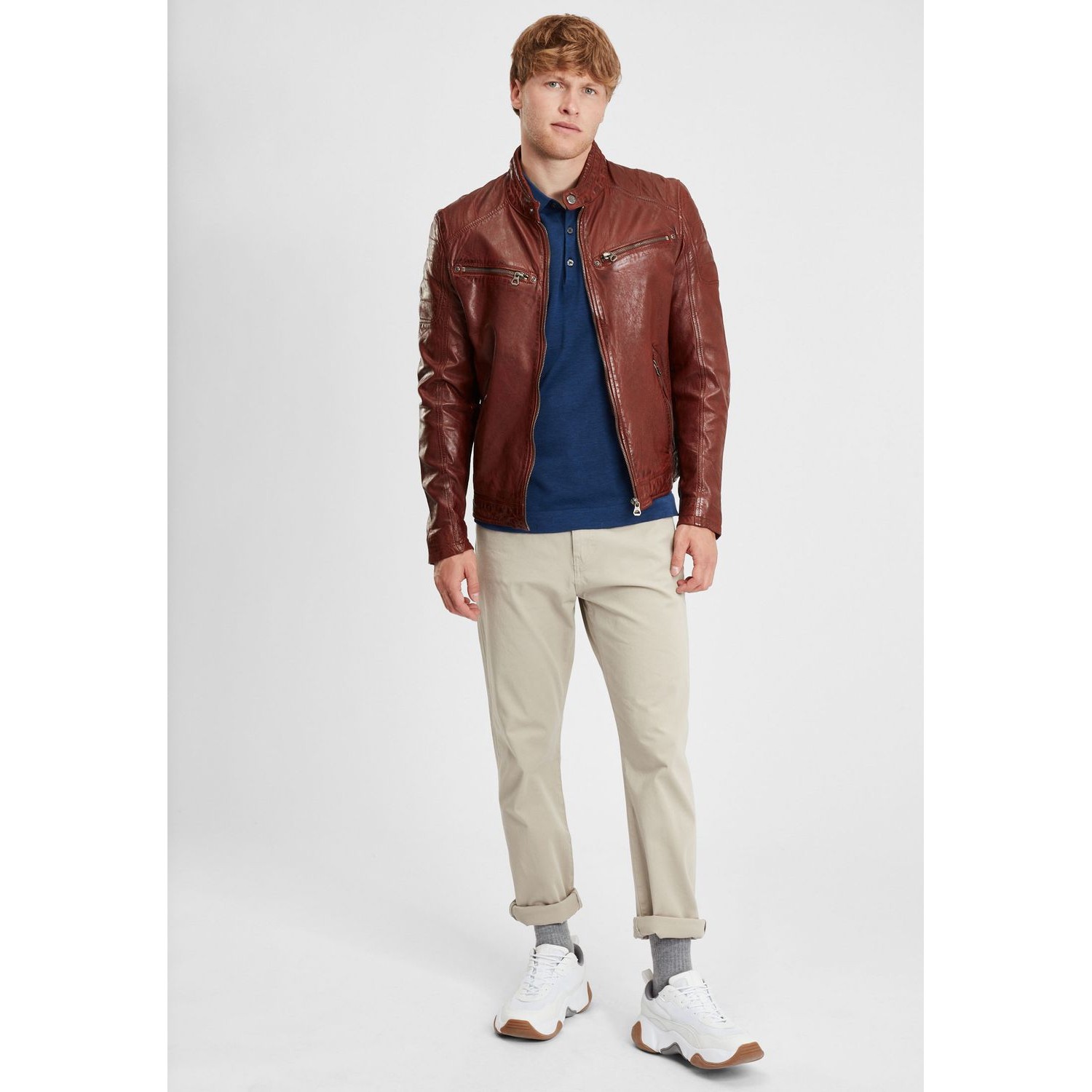 Męska skórzana kurtka Gipsy Ciemny koniak GBDerry – BLACK FRIDAY