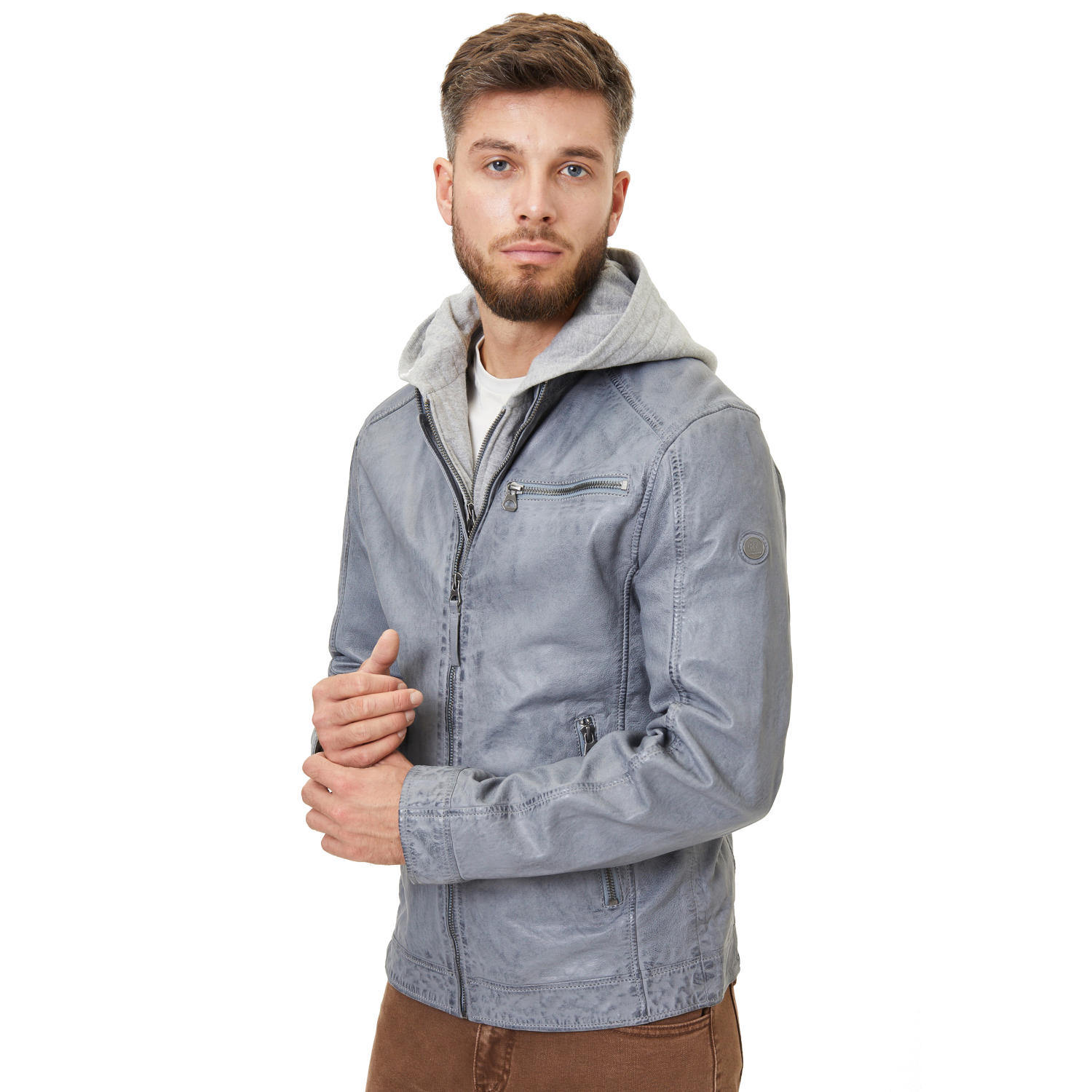 Męska skórzana kurtka Gipsy Dusty Blue GMBaxder – Kurtki skórzane