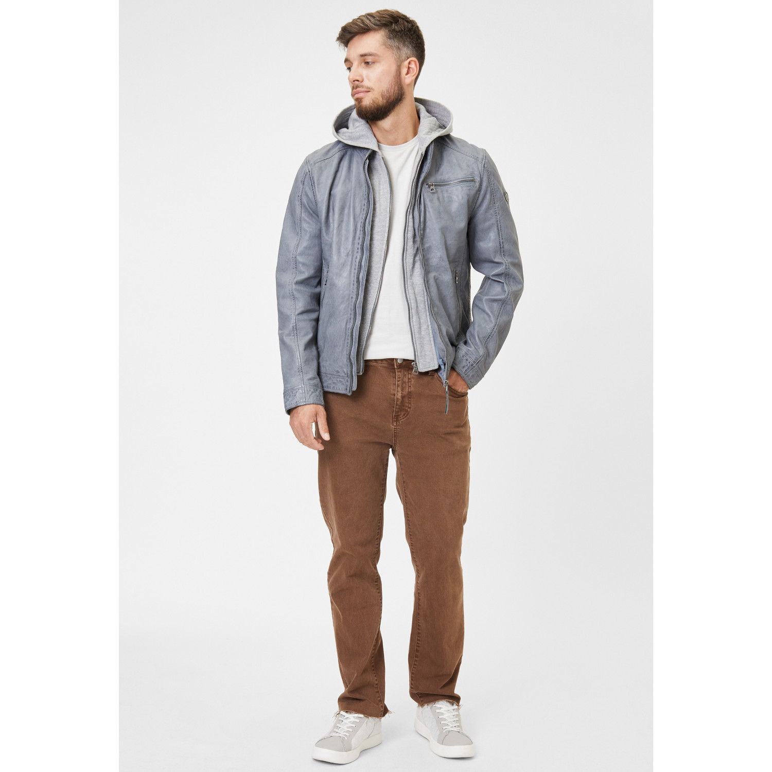 Męska skórzana kurtka Gipsy Dusty Blue GMBaxder – Kurtki skórzane