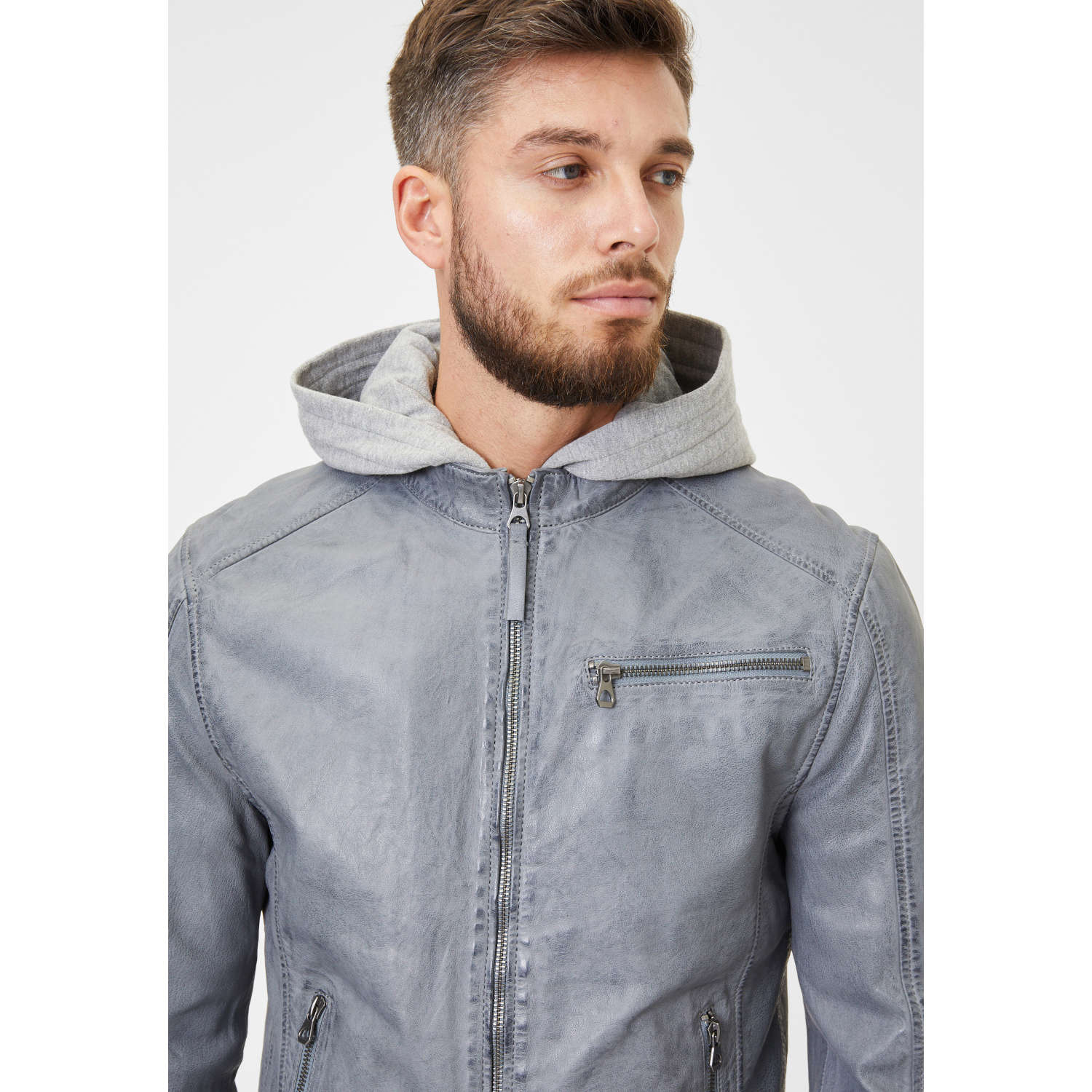 Męska skórzana kurtka Gipsy Dusty Blue GMBaxder – Kurtki skórzane
