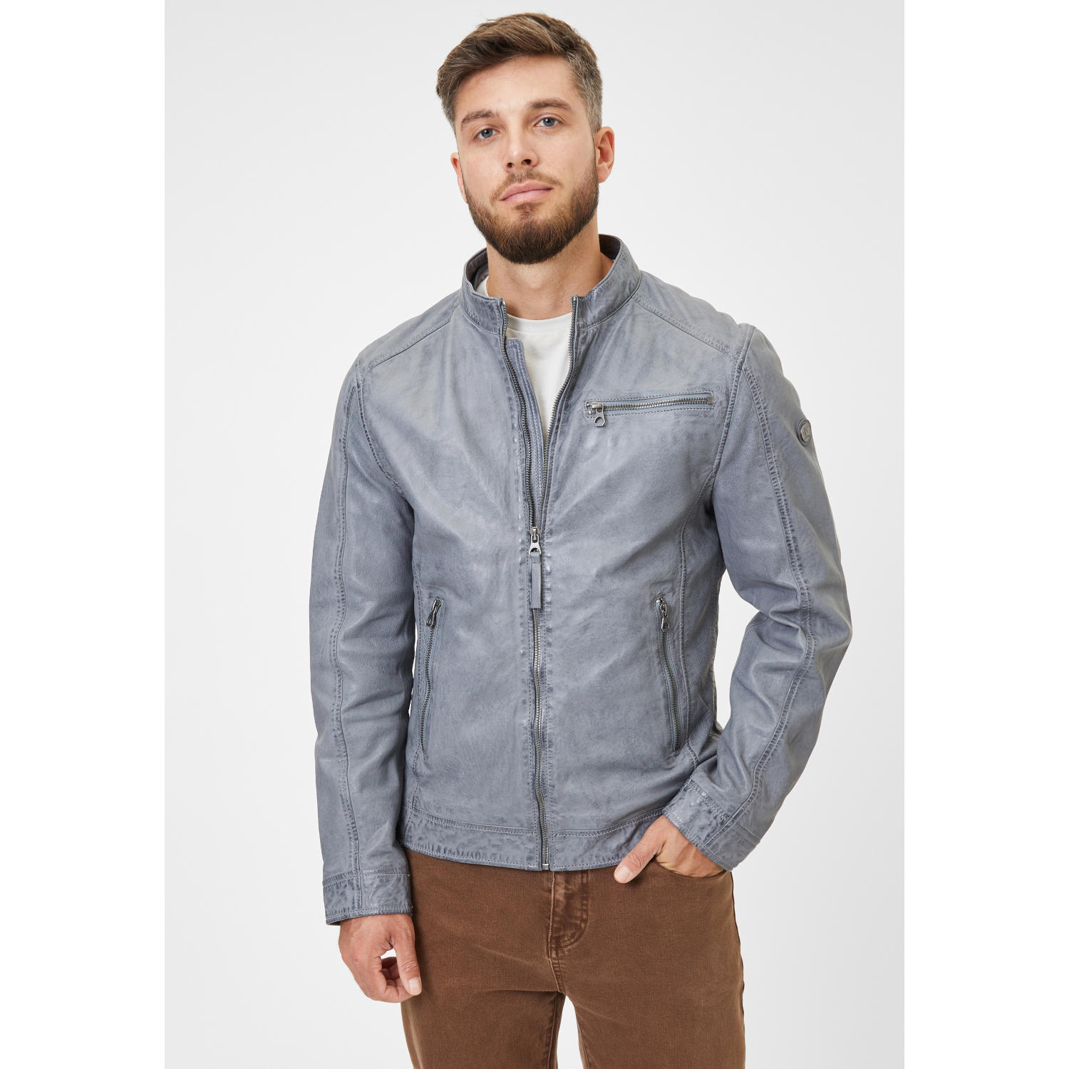 Męska skórzana kurtka Gipsy Dusty Blue GMBaxder – Kurtki skórzane
