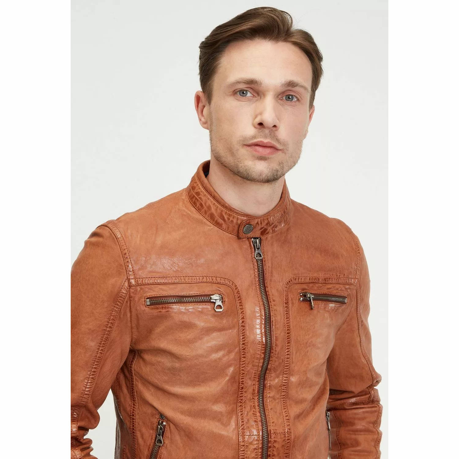 Męska skórzana kurtka Gipsy Cognac GMBosko LONTV – ODZIEŻ