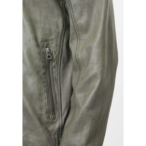 Męska skórzana kurtka Gipsy Dusty Green GMChardy – BLACK FRIDAY — fotografia 7