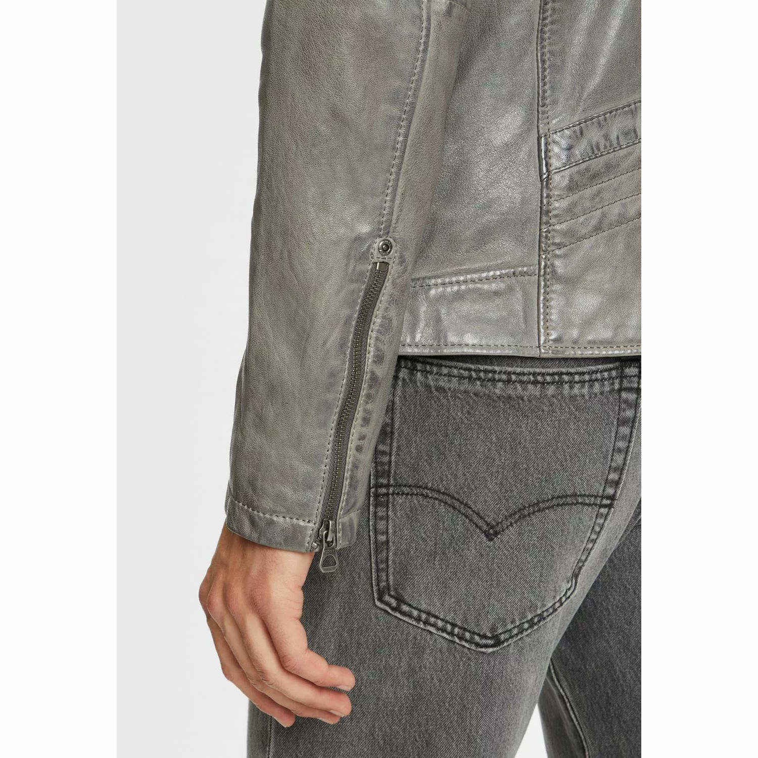 Męska skórzana kurtka Gipsy Szara GMChenno – BLACK FRIDAY