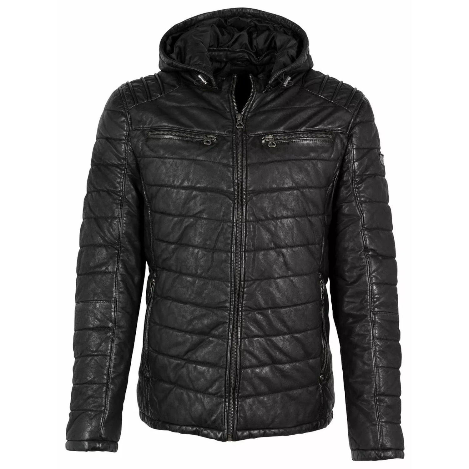 Męska zimowa kurtka skórzana Gipsy Czarna GMCorbin – BLACK FRIDAY