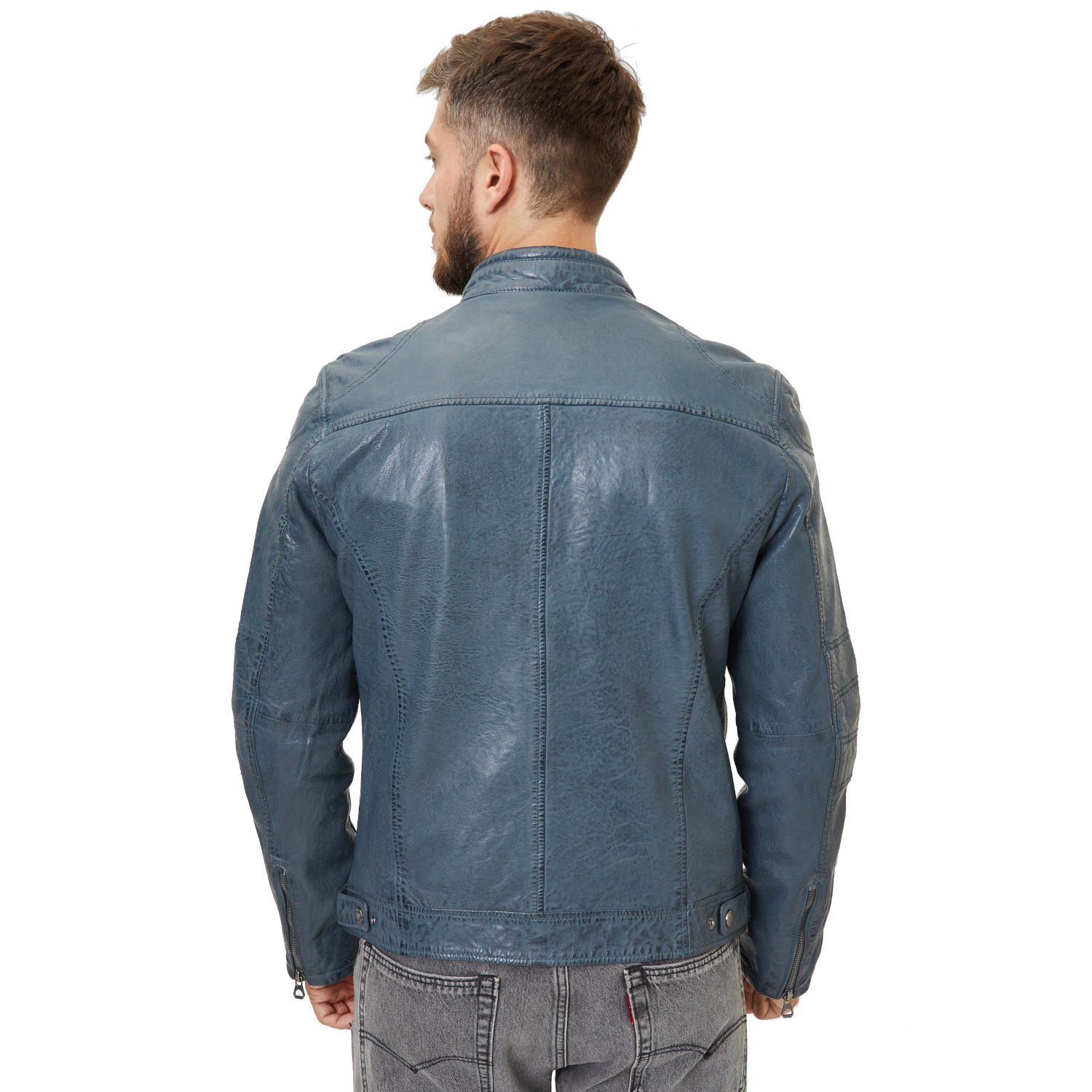 Męska skórzana kurtka Gipsy Denim Blue GMCybo – BLACK FRIDAY