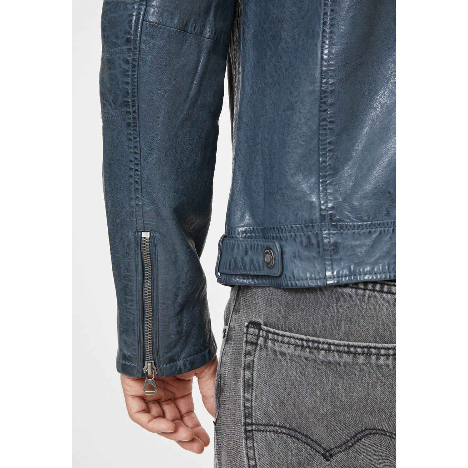 Męska skórzana kurtka Gipsy Denim Blue GMCybo – BLACK FRIDAY