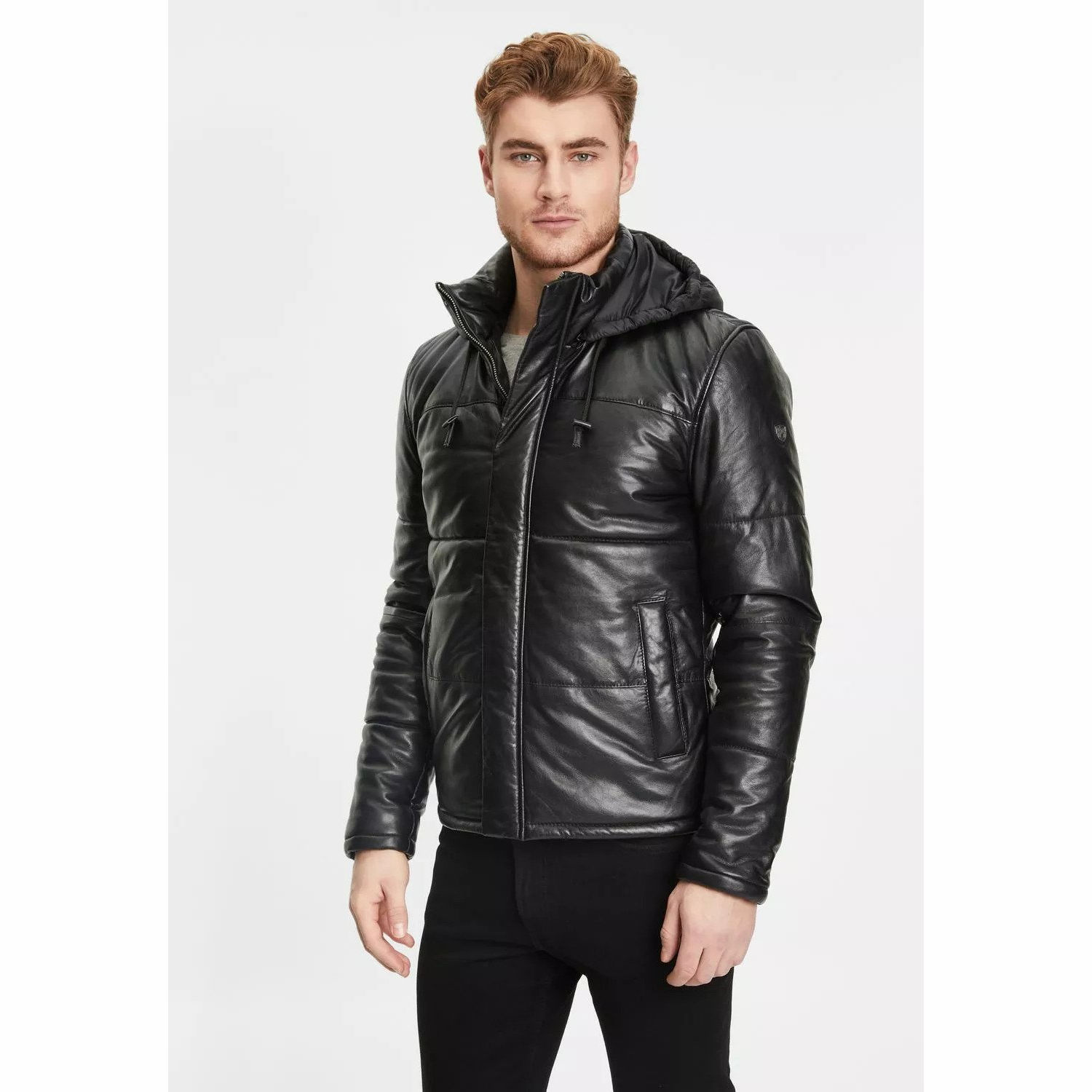 Męska zimowa kurtka skórzana Gipsy Czarna GMDule – BLACK FRIDAY