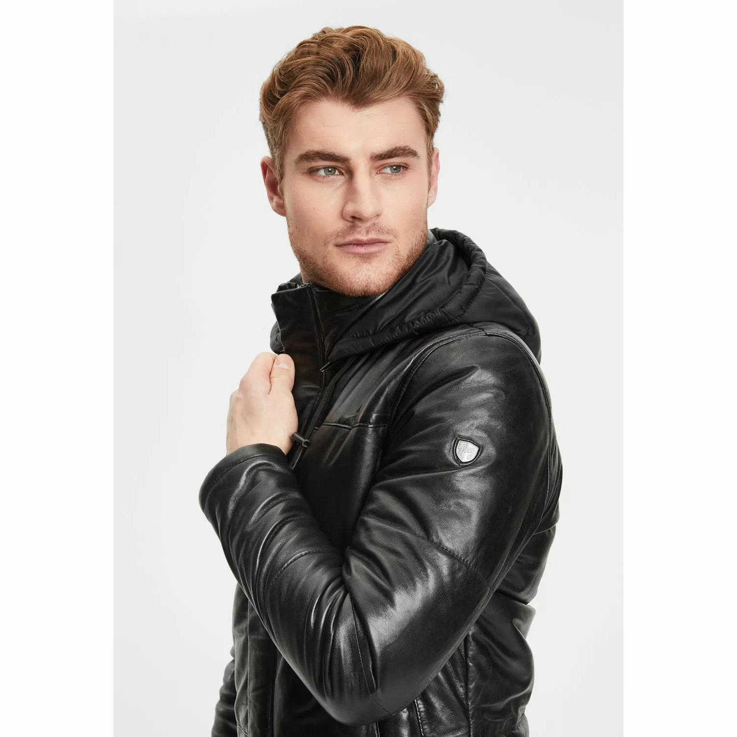 Męska zimowa kurtka skórzana Gipsy Czarna GMDule – BLACK FRIDAY