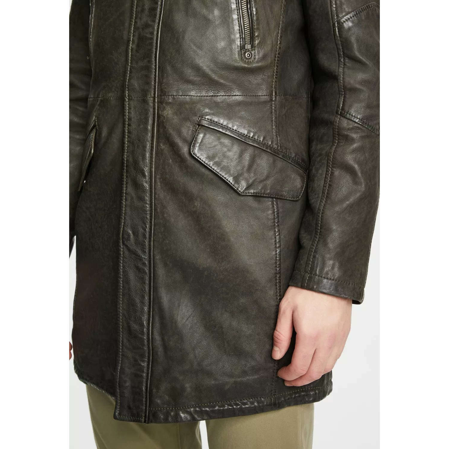 Męska długa skórzana kurtka Gipsy Olive GMEsmond LCOUNTV W – BLACK FRIDAY