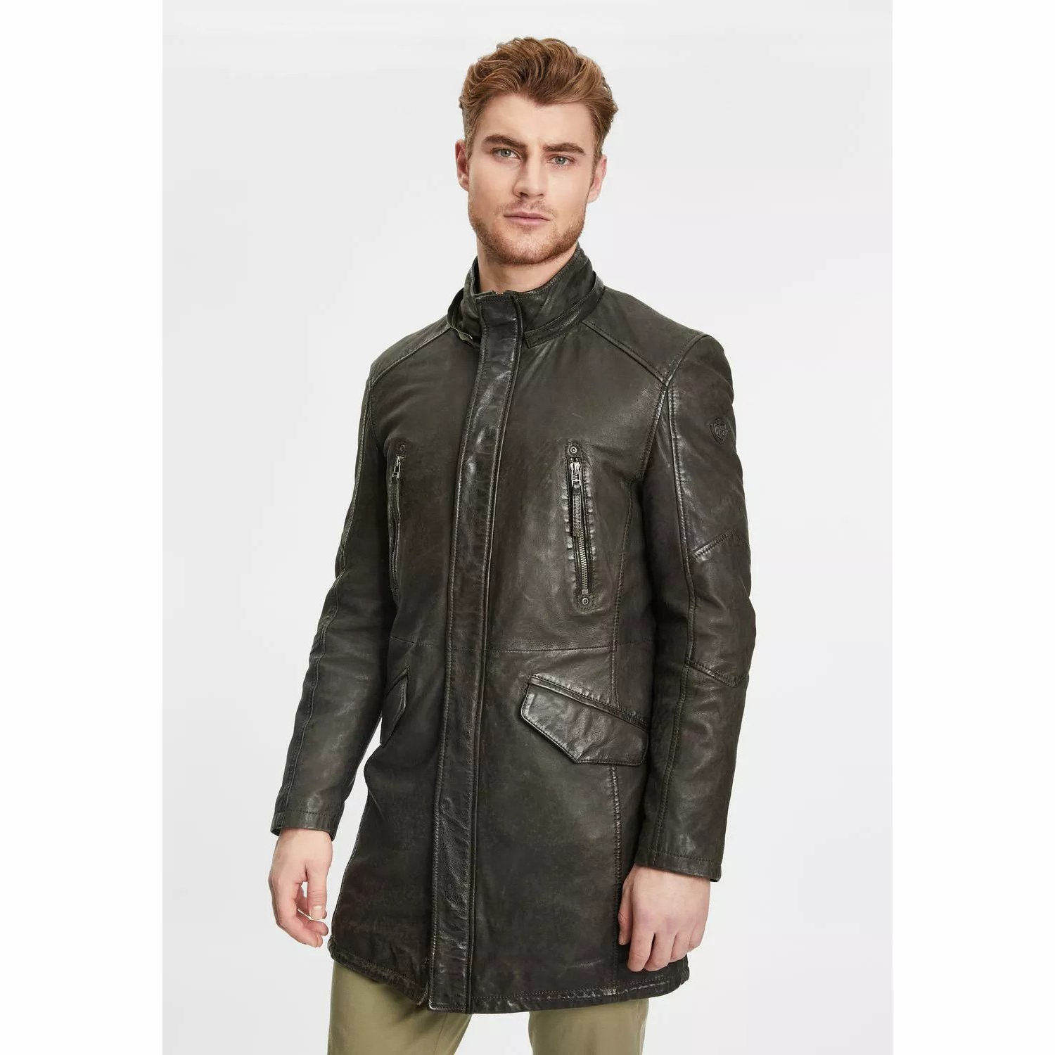 Męska długa skórzana kurtka Gipsy Olive GMEsmond LCOUNTV W – BLACK FRIDAY