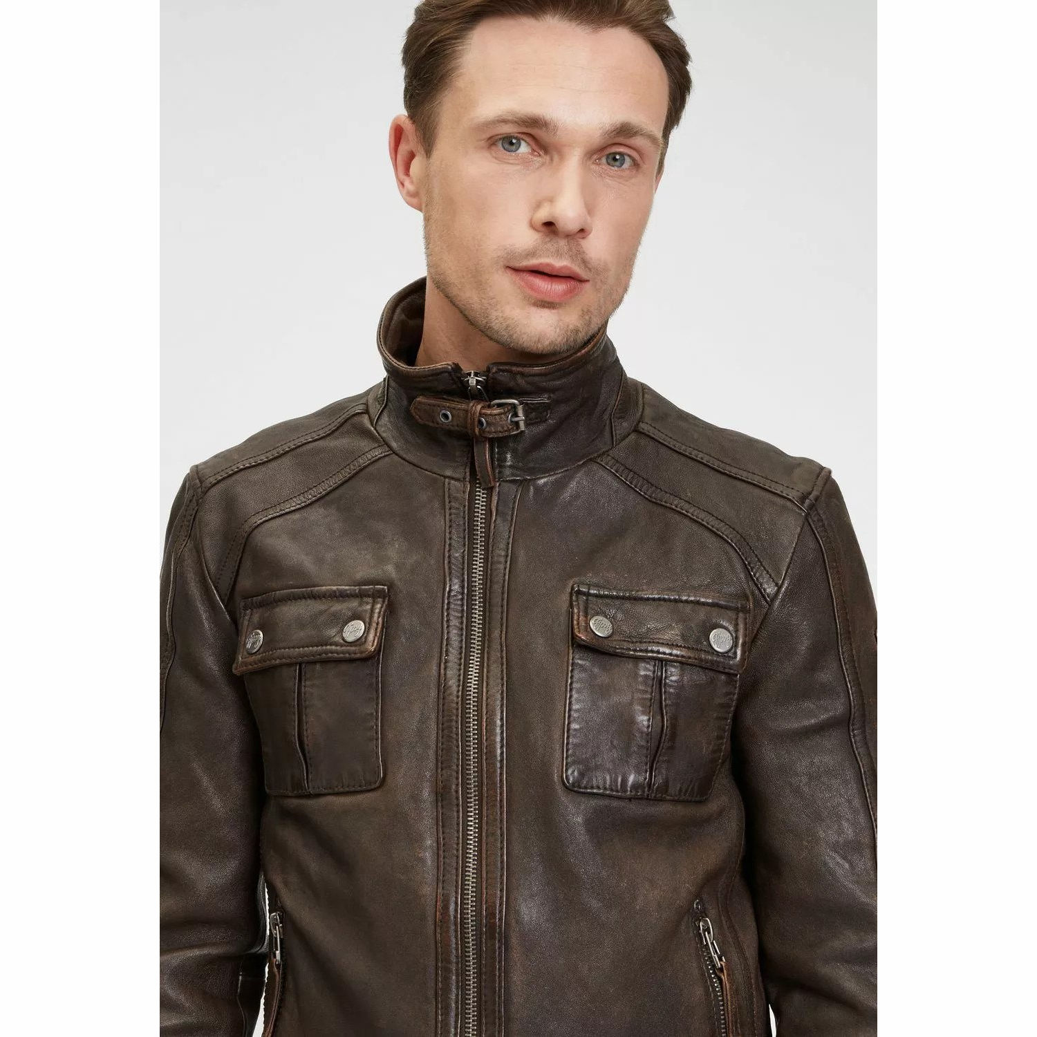 Męska skórzana kurtka Gipsy Vintage Brown GMFendro SF LANTV – ODZIEŻ