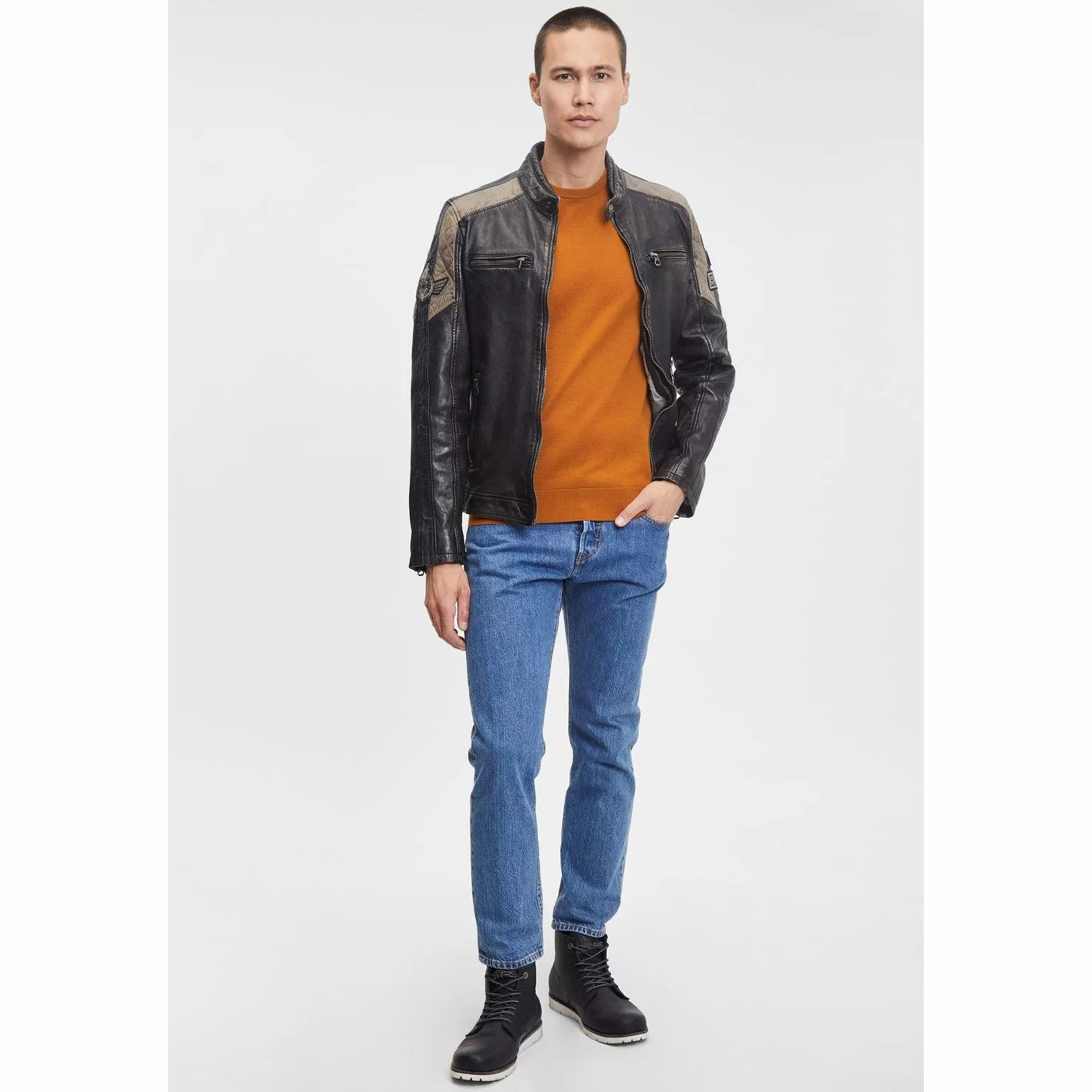 Męska skórzana kurtka Gipsy Czarna GMGiel – BLACK FRIDAY