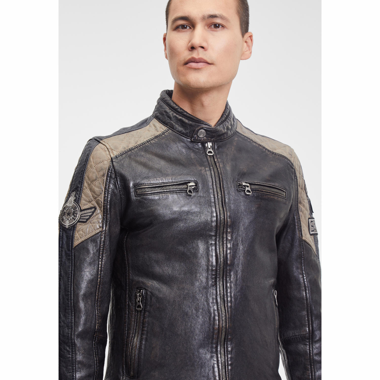 Męska skórzana kurtka Gipsy Czarna GMGiel – BLACK FRIDAY
