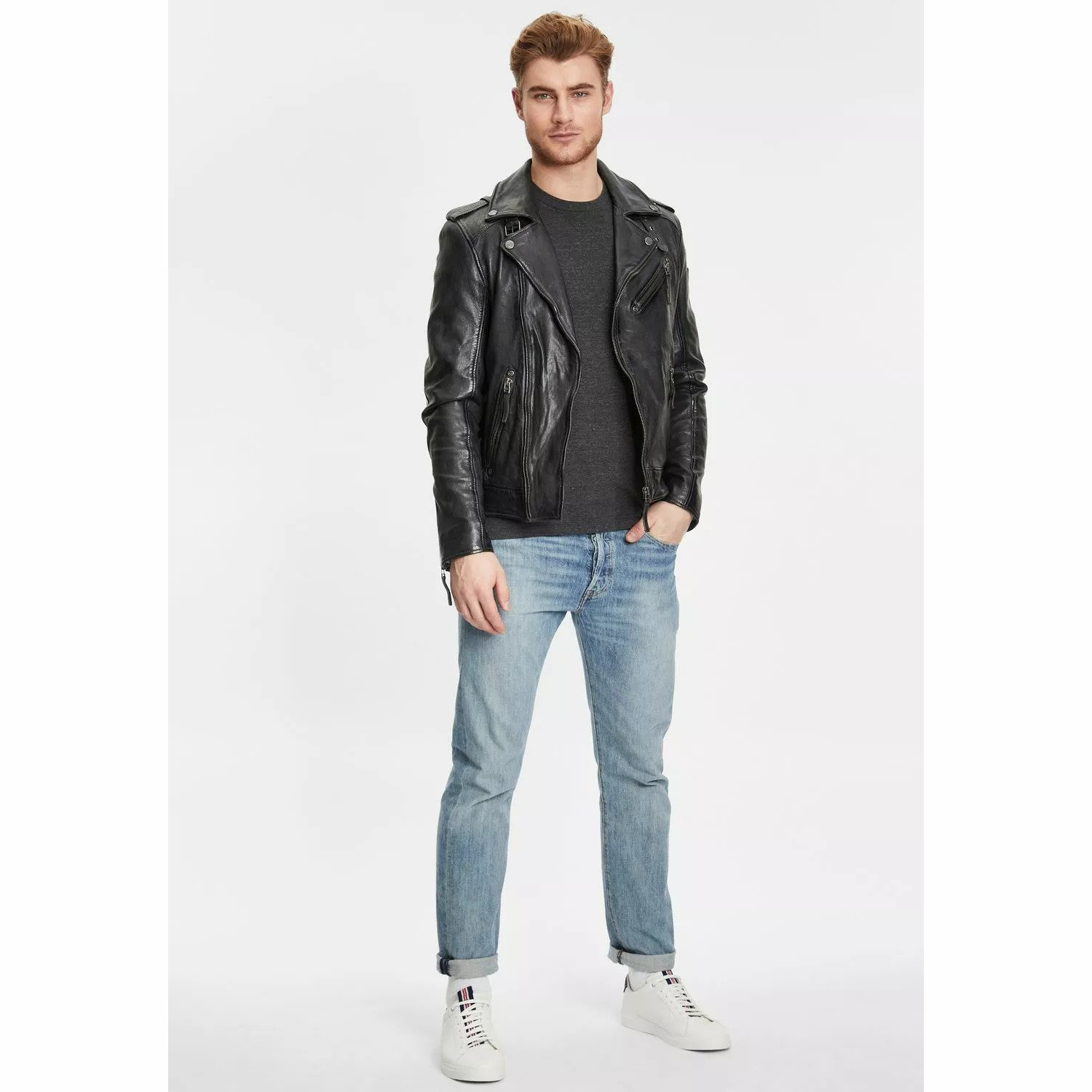 Męska skórzana kurtka Gipsy Antracyt GMMalic – BLACK FRIDAY