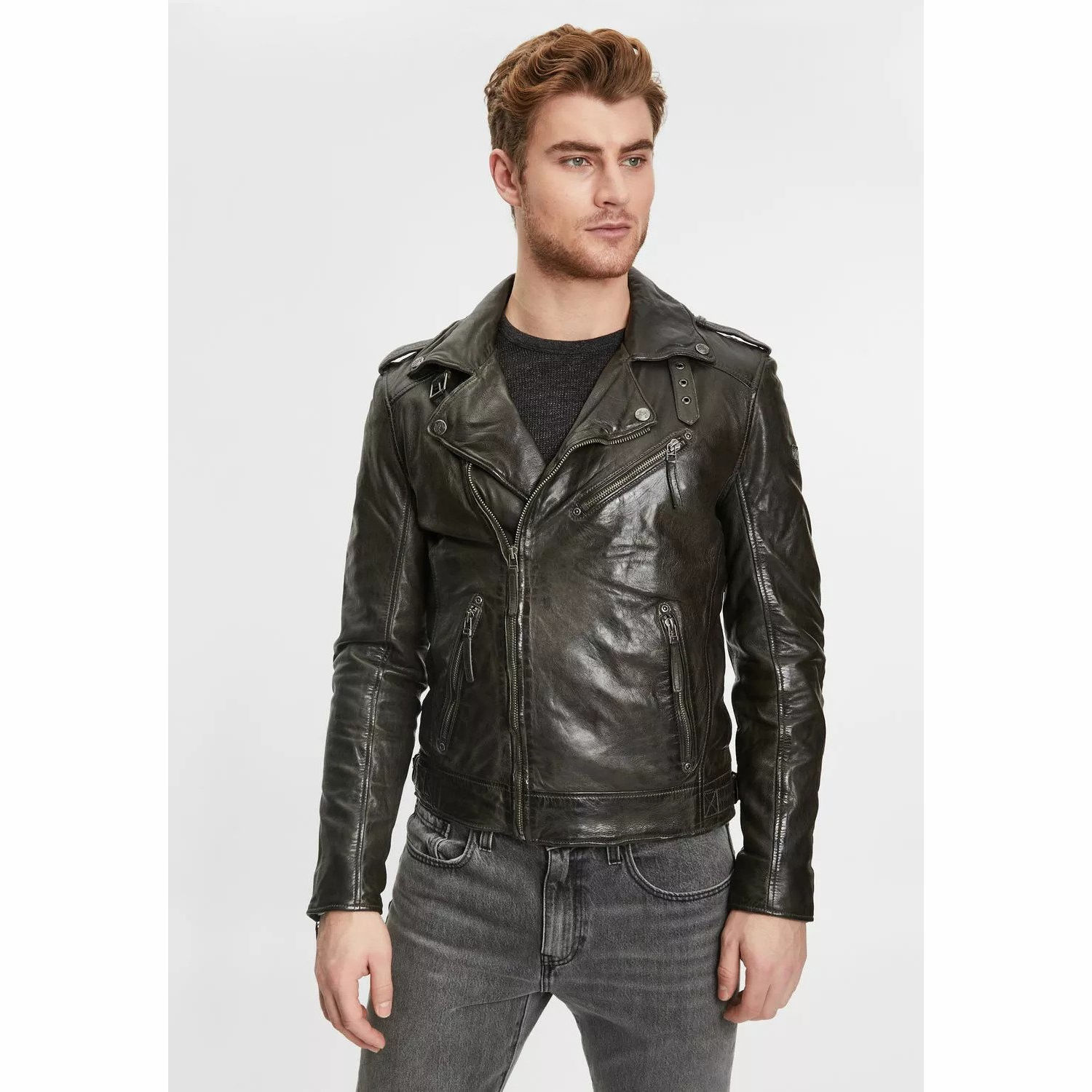 Męska skórzana kurtka Gipsy Olive GMMalic S22 SF STUV – BLACK FRIDAY