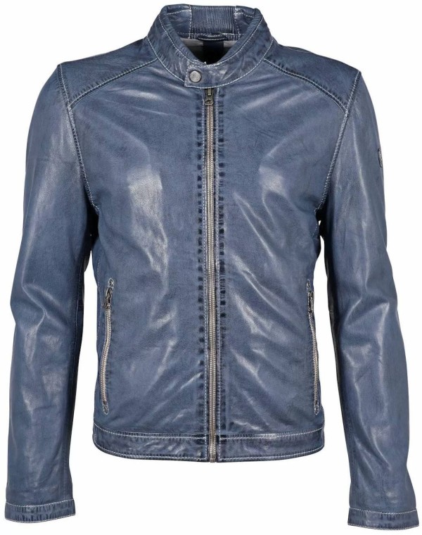 Męska skórzana kurtka Gipsy Denim Blue GMMenny S22 LAHOV – ODZIEŻ — fotografia 1