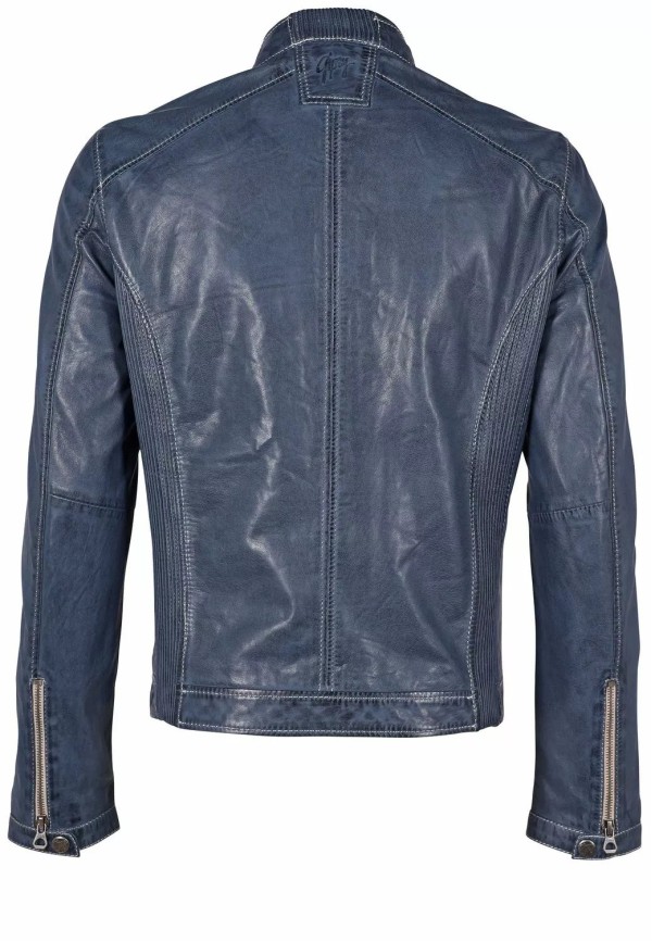 Męska skórzana kurtka Gipsy Denim Blue GMMenny S22 LAHOV – ODZIEŻ — fotografia 2