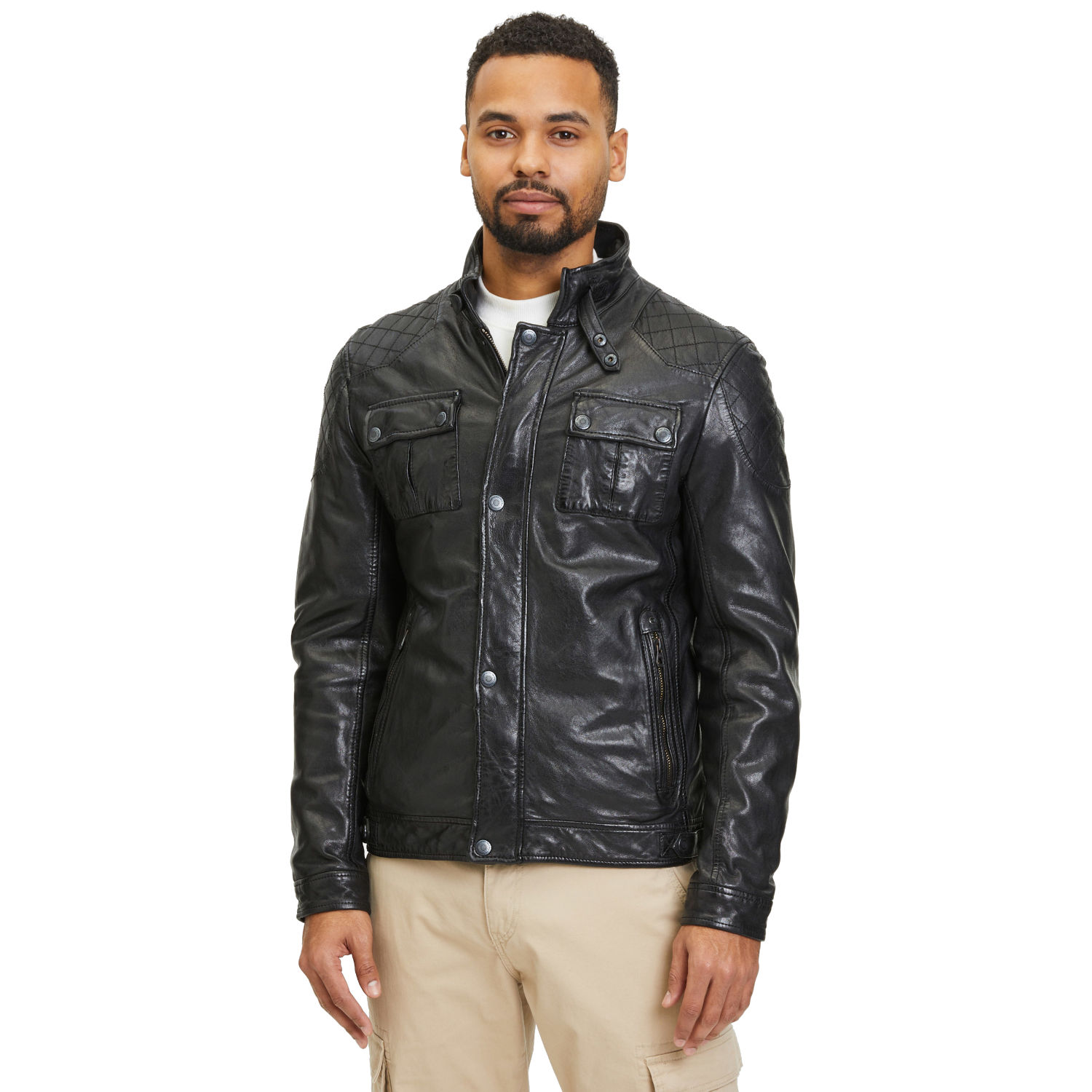 Męska skórzana kurtka Gipsy Czarna GMNevado – BLACK FRIDAY