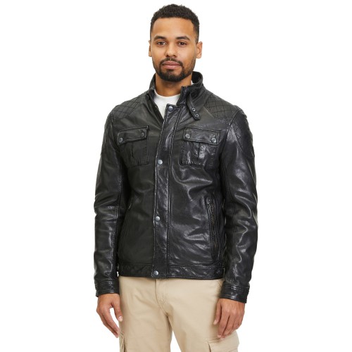 Męska skórzana kurtka Gipsy Czarna GMNevado