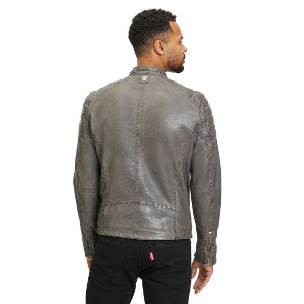 Męska skórzana kurtka Gipsy Szara GMRemko