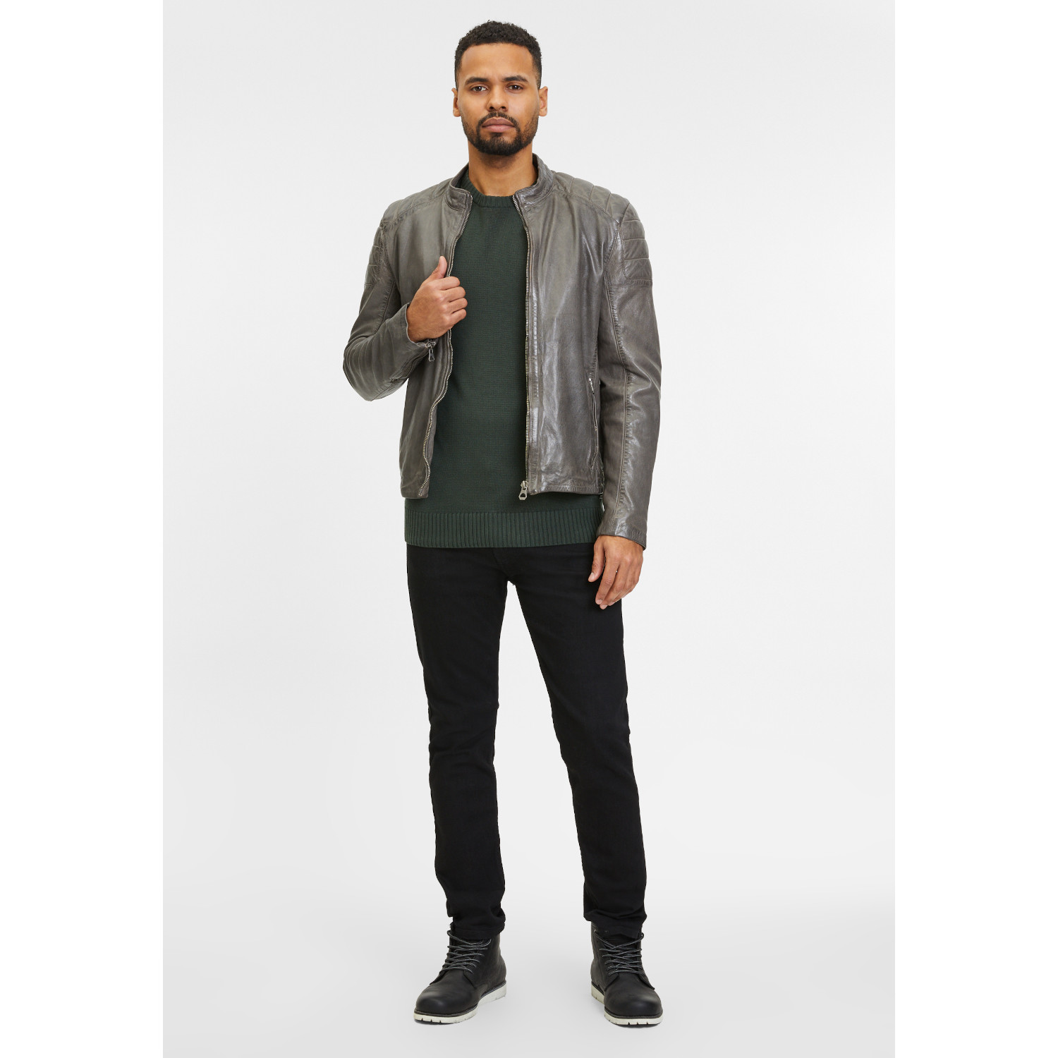 Męska skórzana kurtka Gipsy Szara GMRemko – BLACK FRIDAY