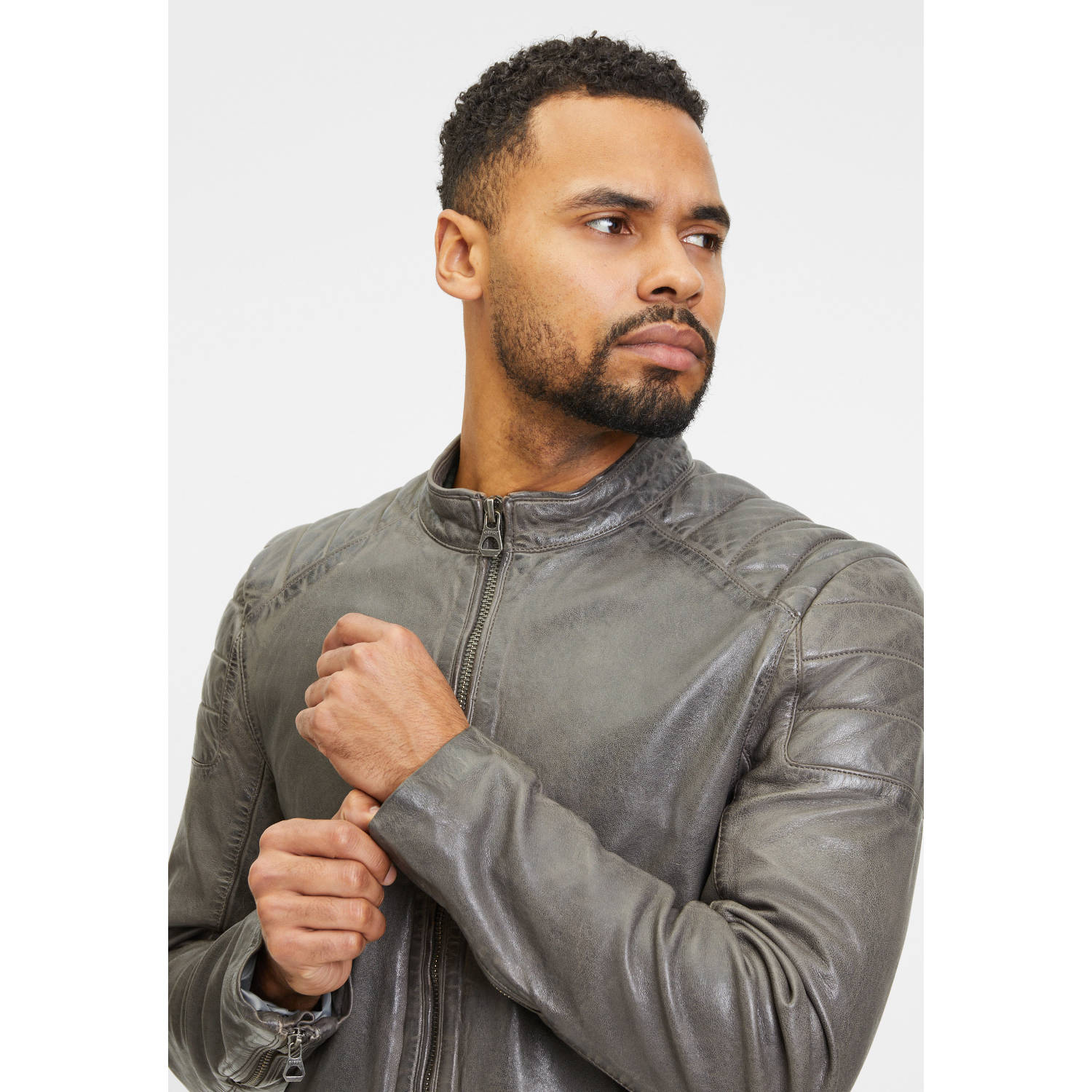 Męska skórzana kurtka Gipsy Szara GMRemko – BLACK FRIDAY