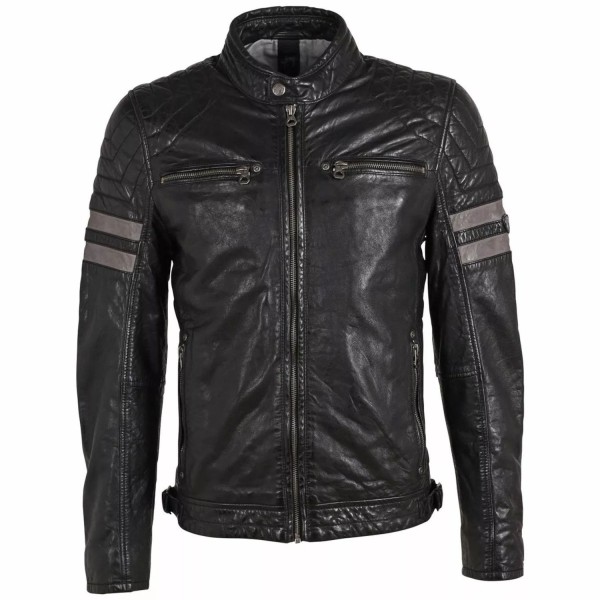 Męska skórzana kurtka Gipsy Czarna GMRemsi SF LASHV – BLACK FRIDAY — fotografia 1