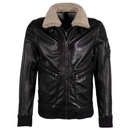 Męska skórzana kurtka Gipsy Czarna GMStarpatrol 2