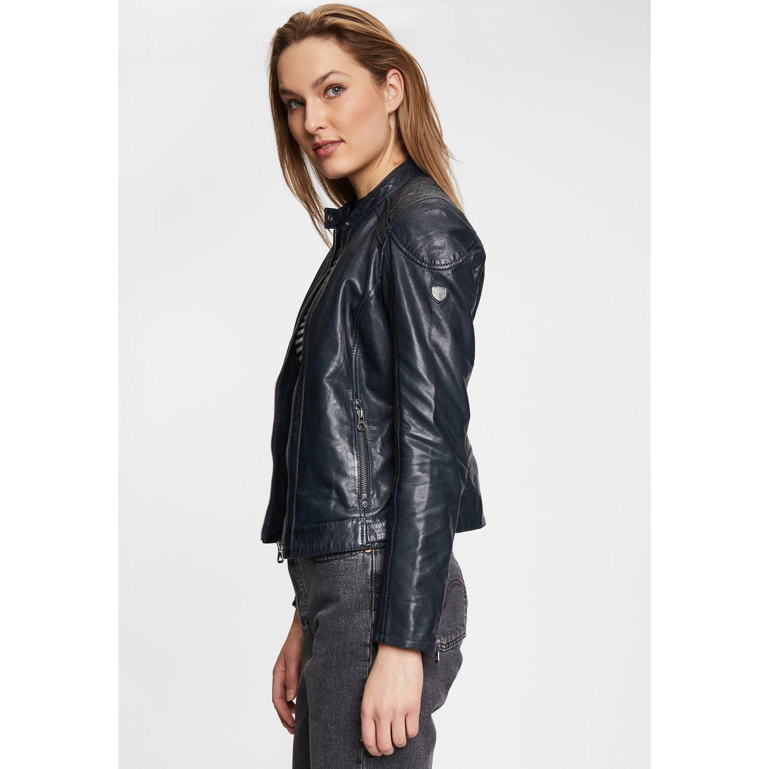 Kurtka skórzana damska Gipsy granatowa GWAlcie – BLACK FRIDAY