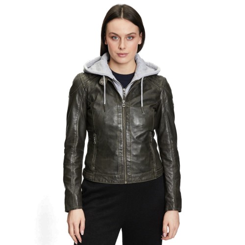 Kurtka skórzana damska Gipsy Ciemna oliwka GWAlcie
