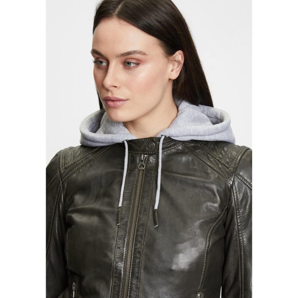 Kurtka skórzana damska Gipsy Ciemna oliwka GWAlcie – BLACK FRIDAY — fotografia 5