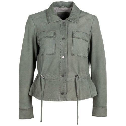 Kurtka skórzana damska Gipsy Jasnozielona szałwiowa GWAmaja