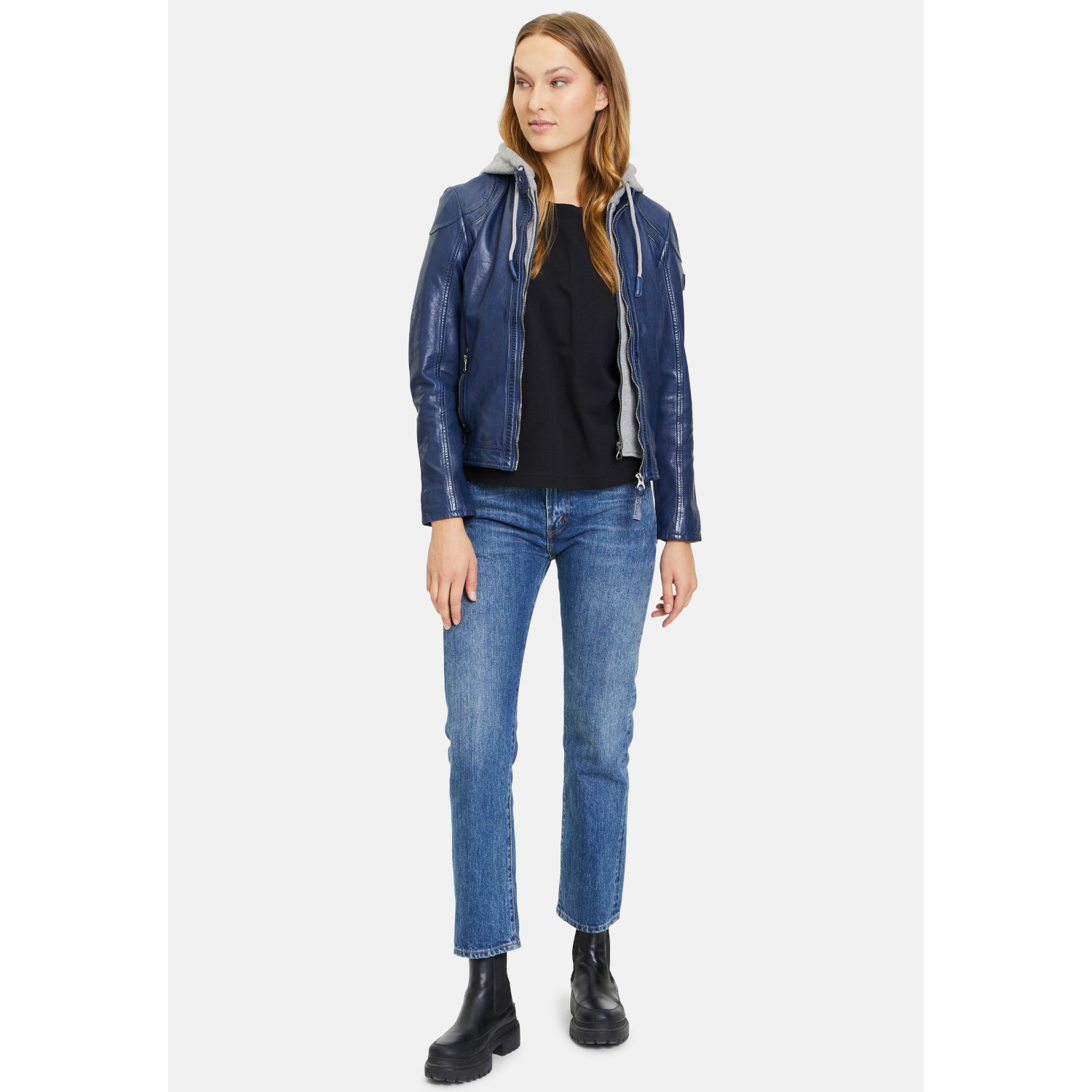 Damska skórzana kurtka Gipsy Niebieska GWAnni – BLACK FRIDAY Damska skórzana kurtka Gipsy Niebieska GWAnni – BLACK FRIDAY