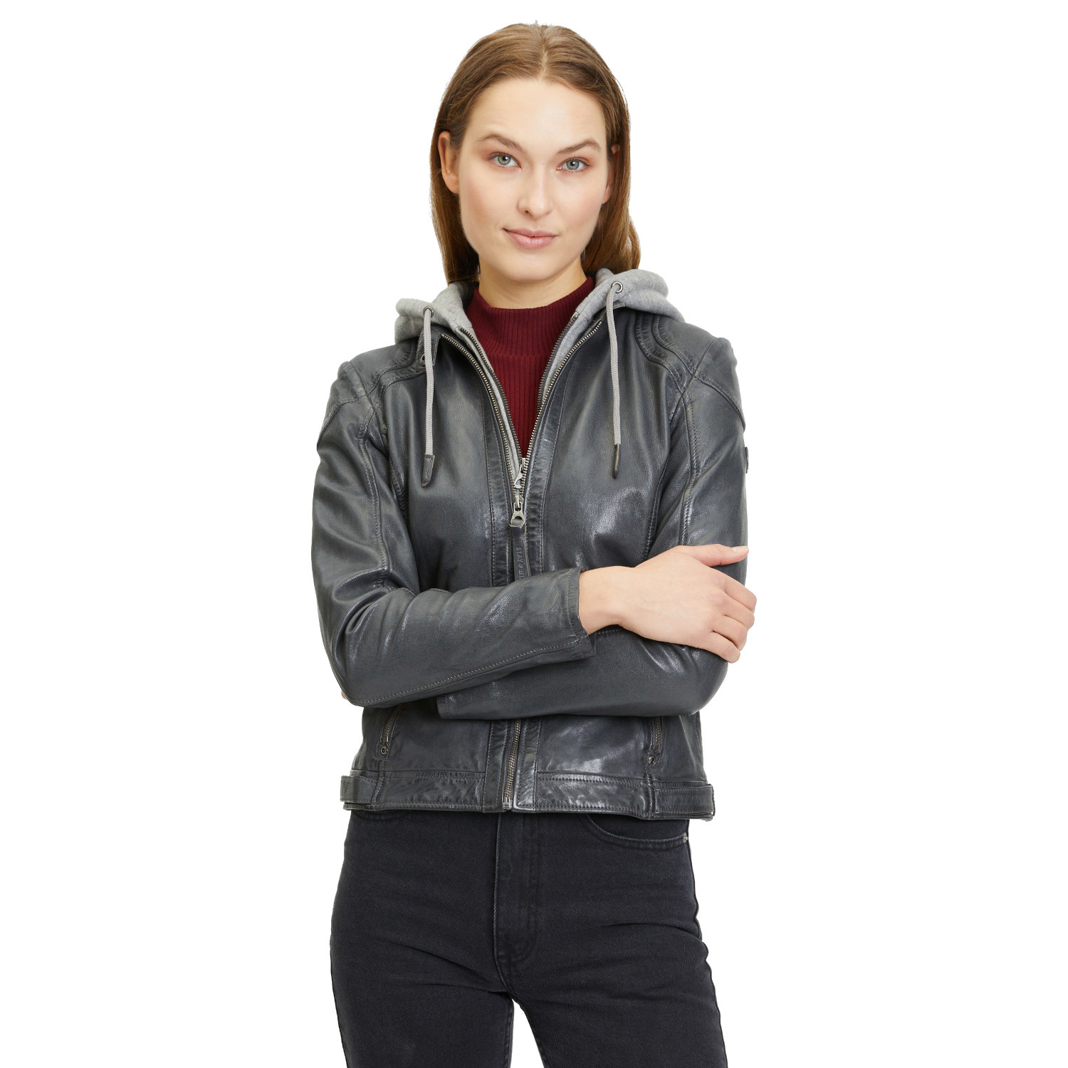 Damska kurtka skórzana Gipsy Ciemnoszara GWAnni – BLACK FRIDAY