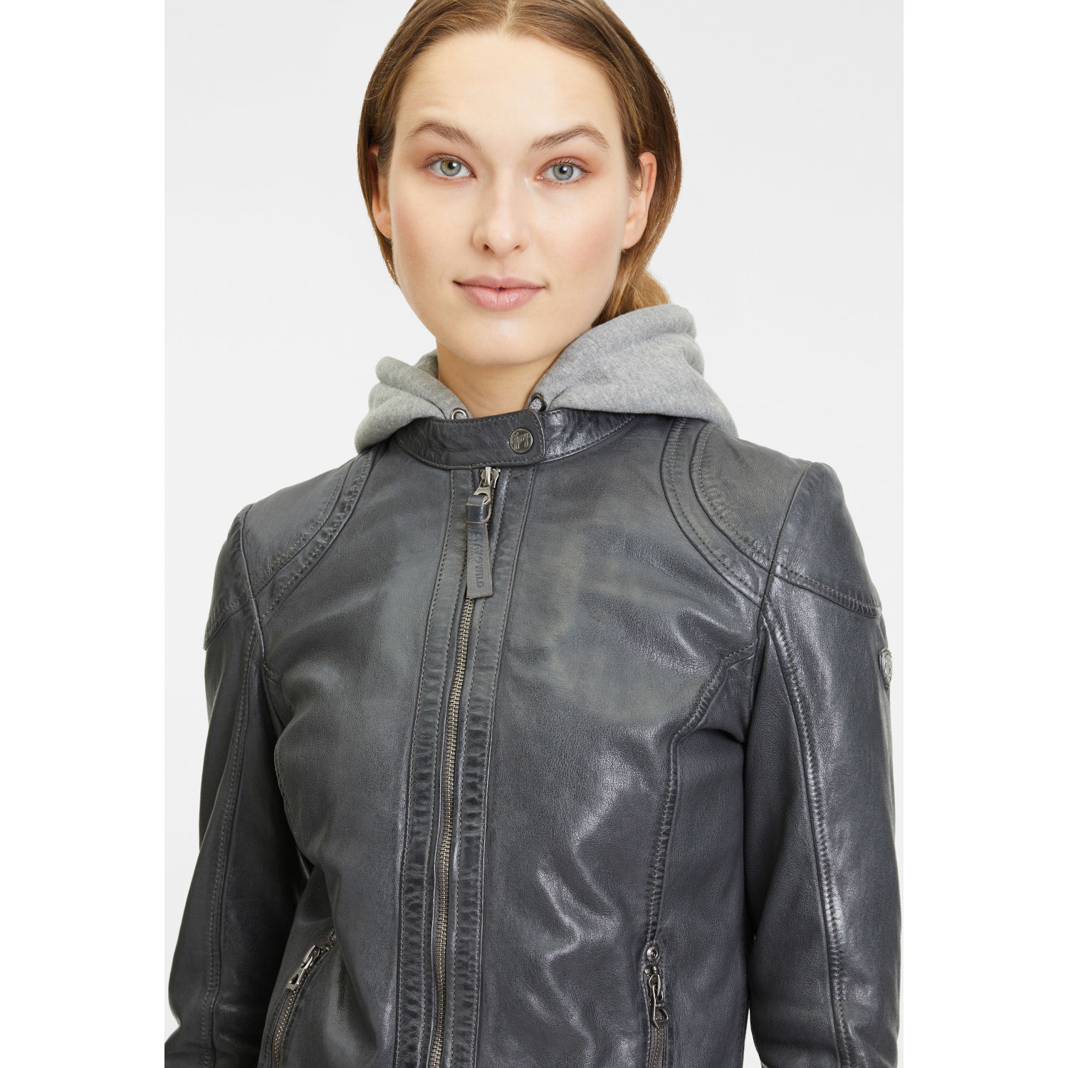 Damska kurtka skórzana Gipsy Ciemnoszara GWAnni – BLACK FRIDAY