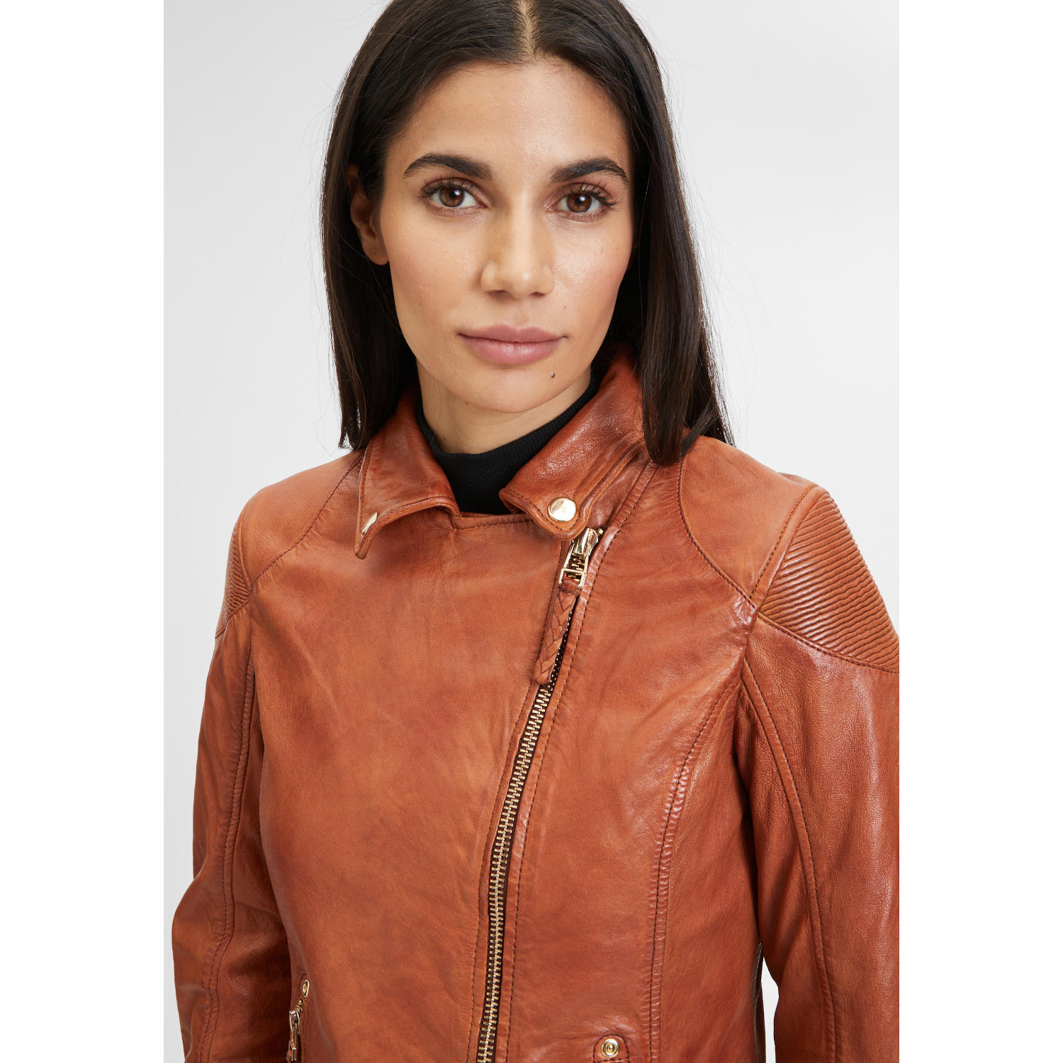 Kurtka skórzana damska Gipsy Cognac GWCadiz – Kurtki skórzane